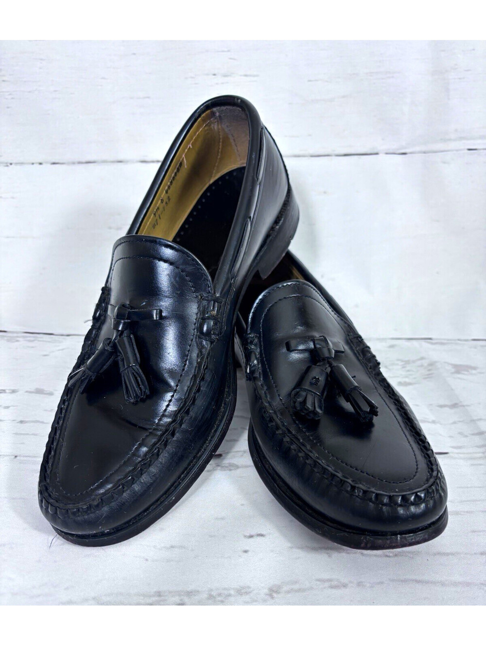 Sebago Black Leather Tassel Loafers Men’s  Shoes 9.5 E Wide US 9.5 EU 43 UK 9